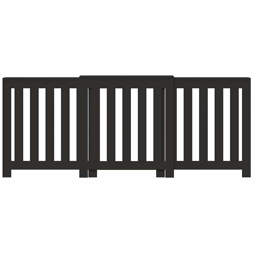 Pokrov za radijator crni 205x21,5x83,5 cm konstruirano drvo