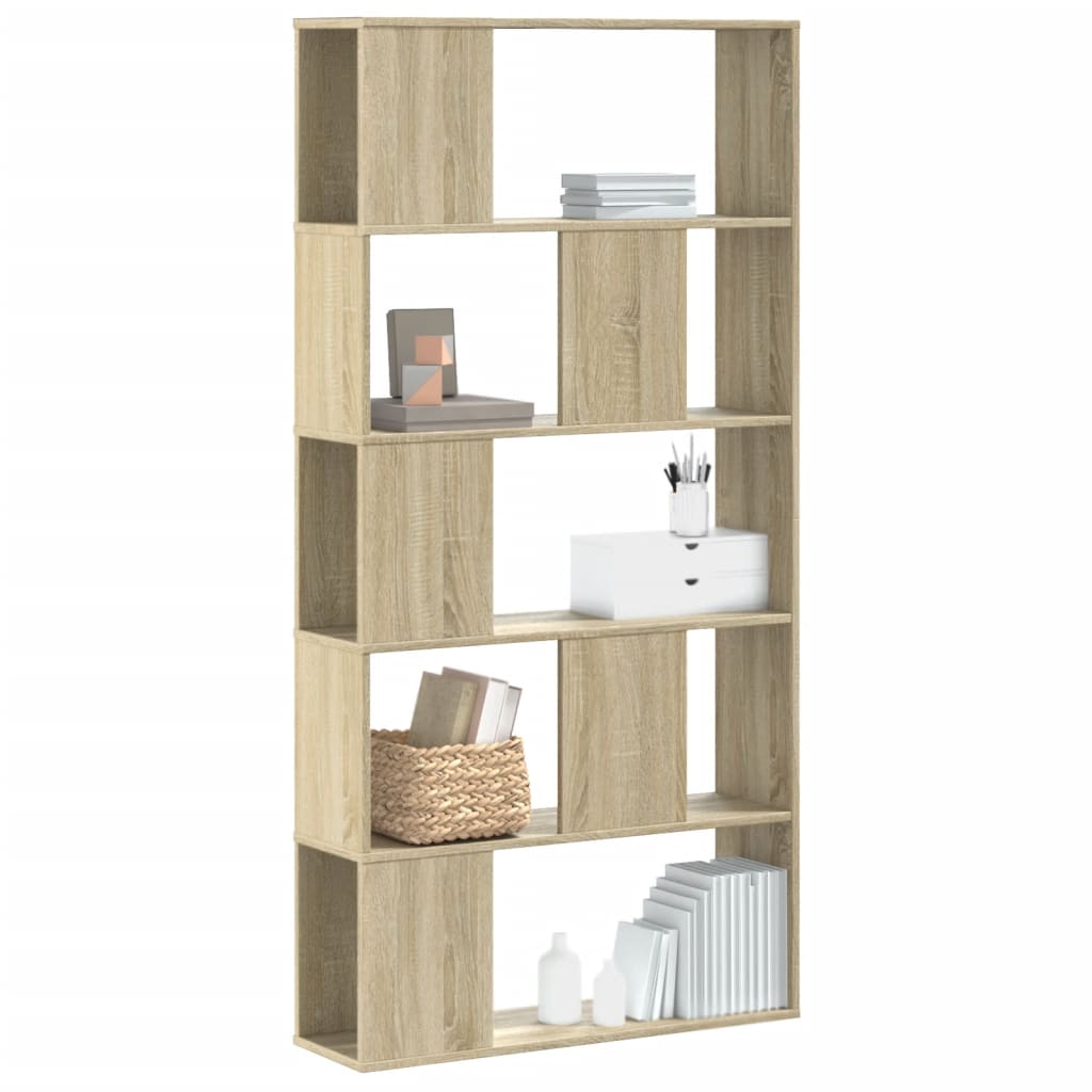 Regal za knjige s 5 razina boja hrasta 80,5x23,5x162,5cm drveni