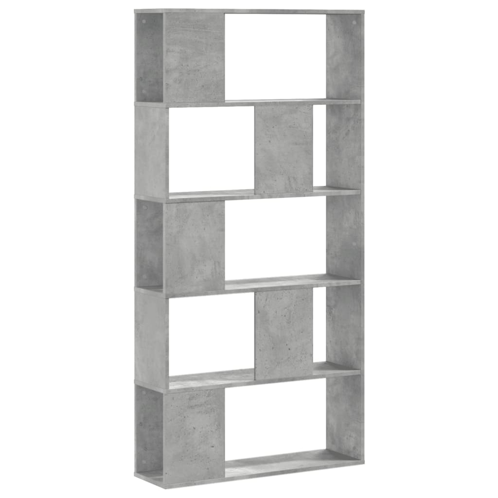 Regal za knjige 5 razina boja betona 80,5x23,5x162,5 cm drveni