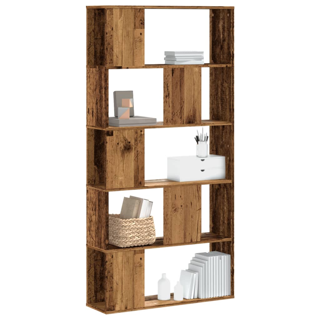 Regal za knjige 5 razina boja staro drvo 80,5x23,5x162,5 drveni