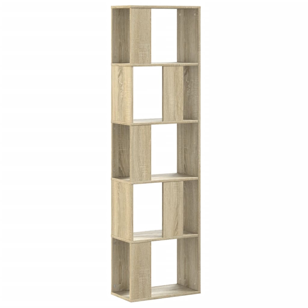 Regal za knjige s 5 razina boja hrasta 45x23,5x162,5 cm drveni