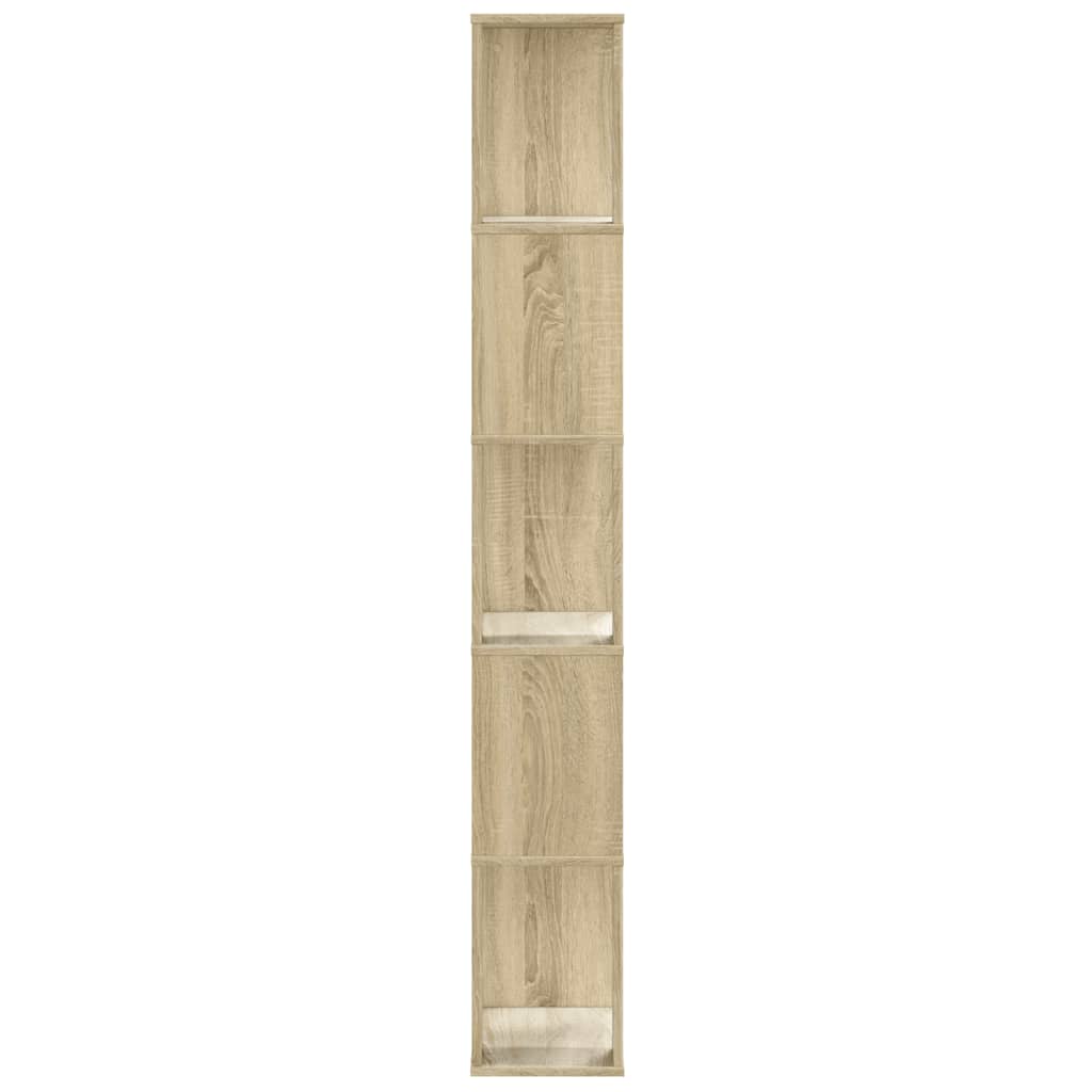 Regal za knjige s 5 razina boja hrasta 45x23,5x162,5 cm drveni