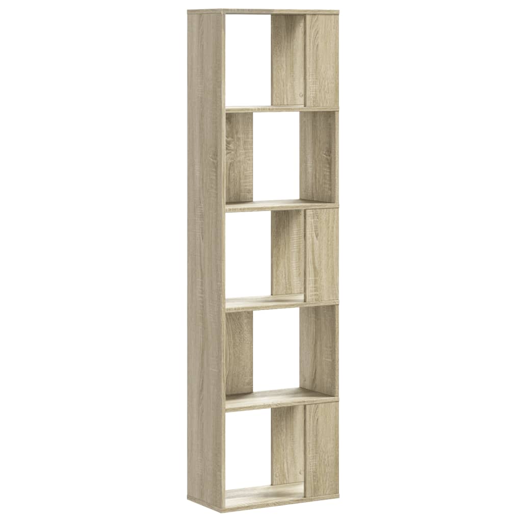 Regal za knjige s 5 razina boja hrasta 45x23,5x162,5 cm drveni