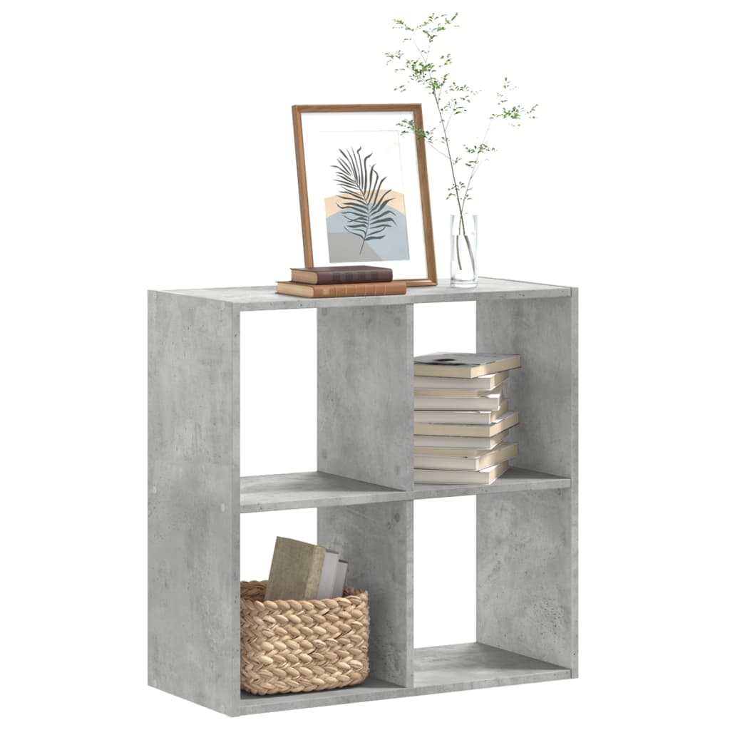 Regal za knjige boja betona 68,5x32x68,5 cm konstruirano drvo