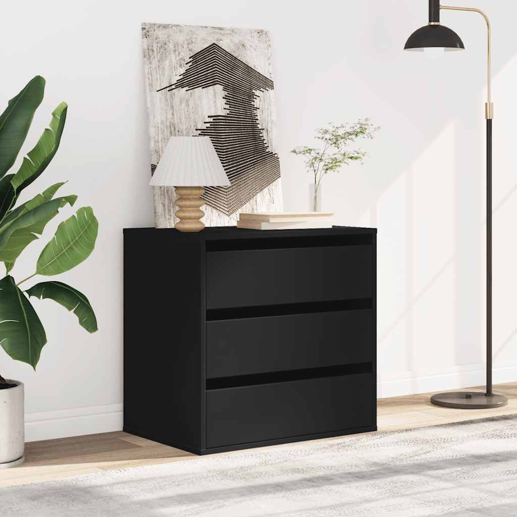 Kutna komoda s ladicama crna 60x41x58 cm od konstruiranog drva
