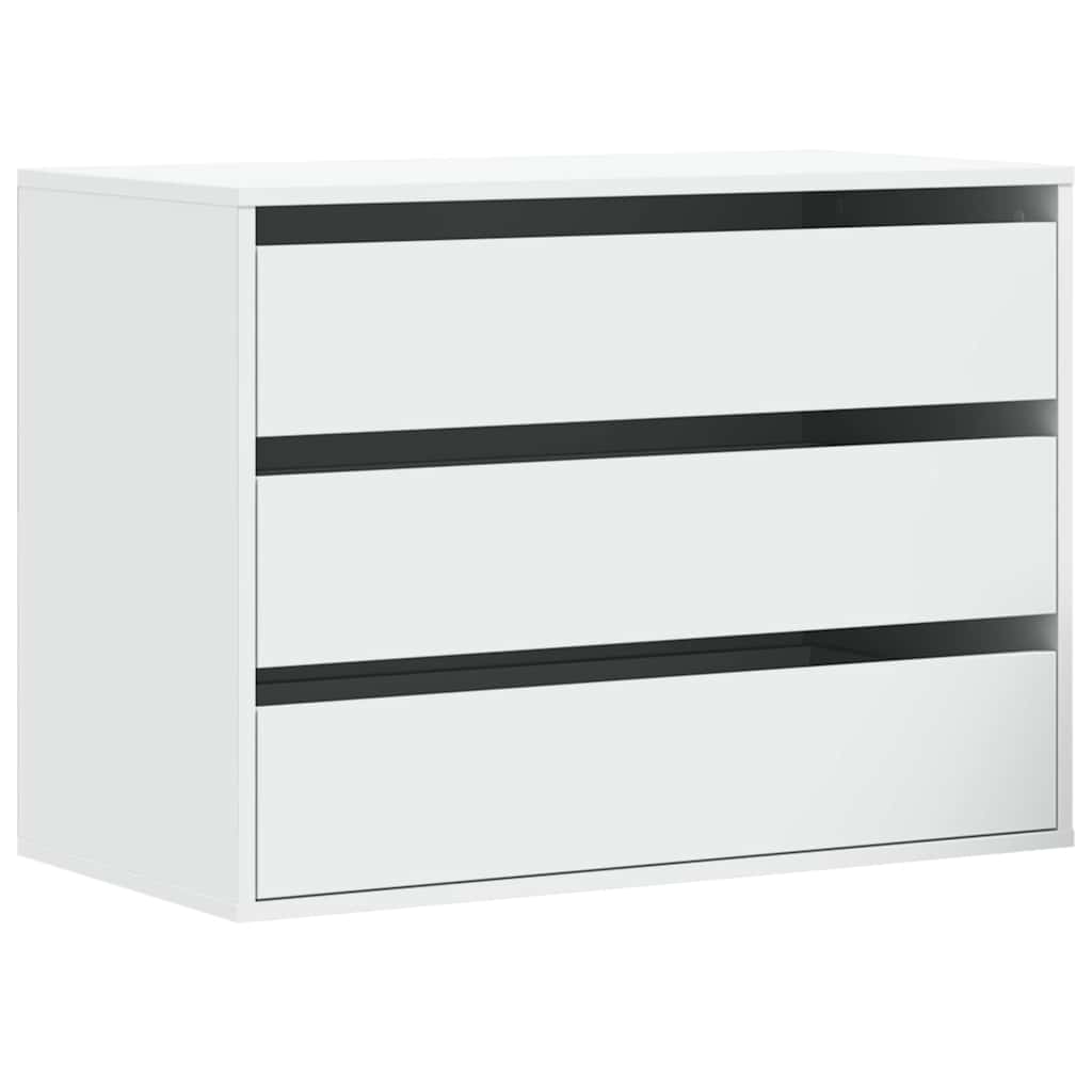 Kutna komoda s ladicama bijela 80x41x58cm od konstruiranog drva