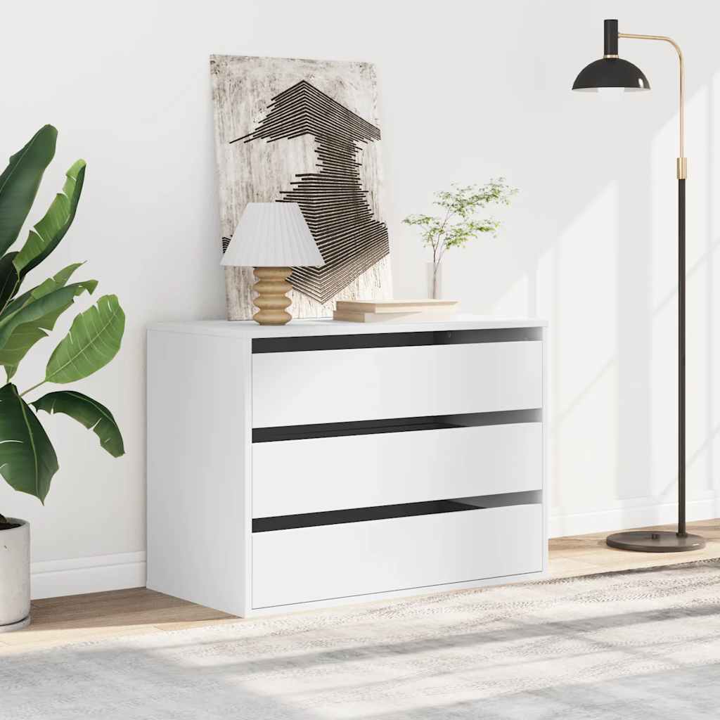 Kutna komoda s ladicama bijela 80x41x58cm od konstruiranog drva