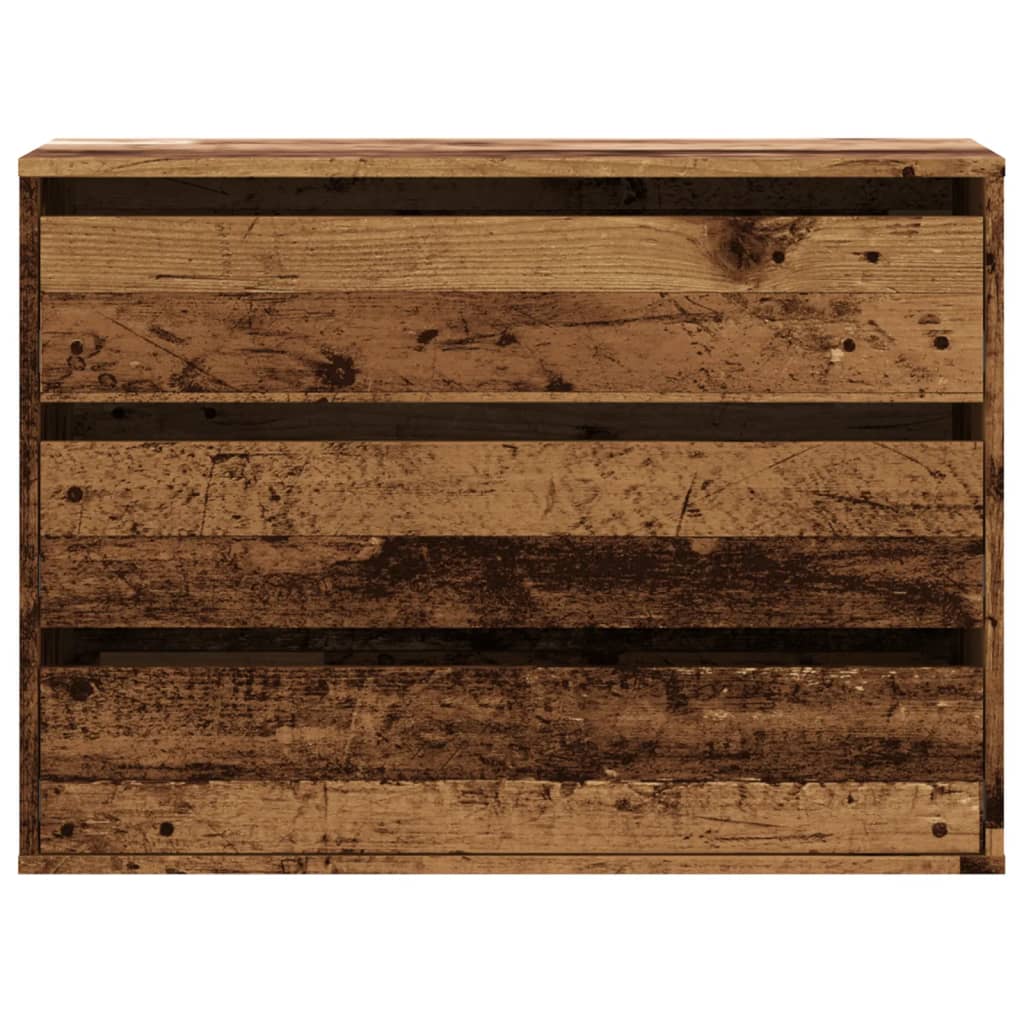 Kutna komoda s ladicama boja staro drvo 80x41x58 cm drveni