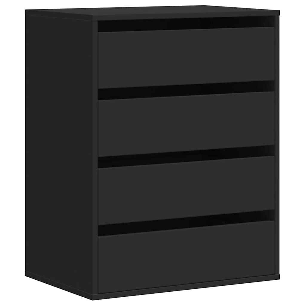 Kutna komoda s ladicama crna 60x41x76 cm od konstruiranog drva