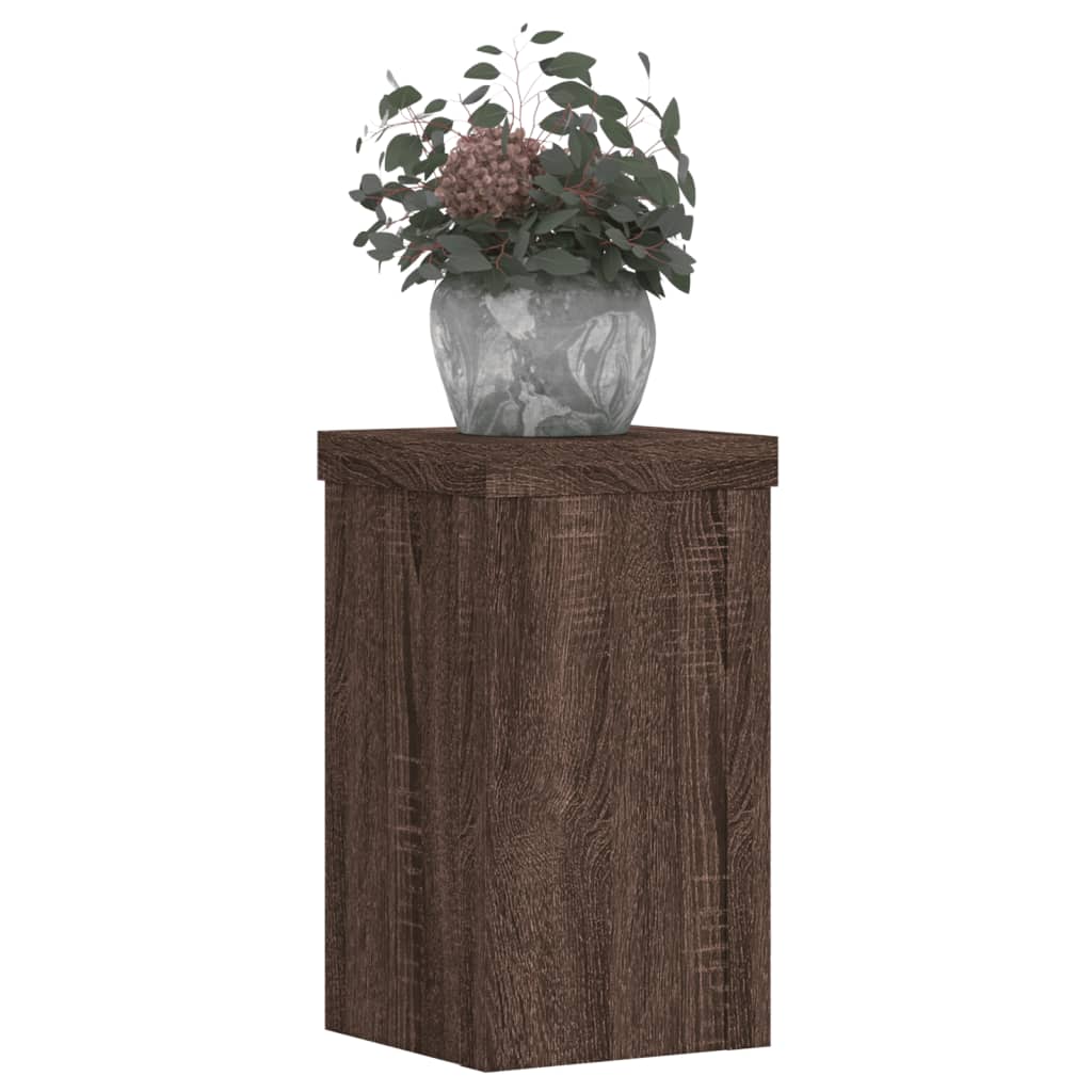 Stalci za biljke 2 kom boja smeđeg hrasta 10x10x18 cm drveni