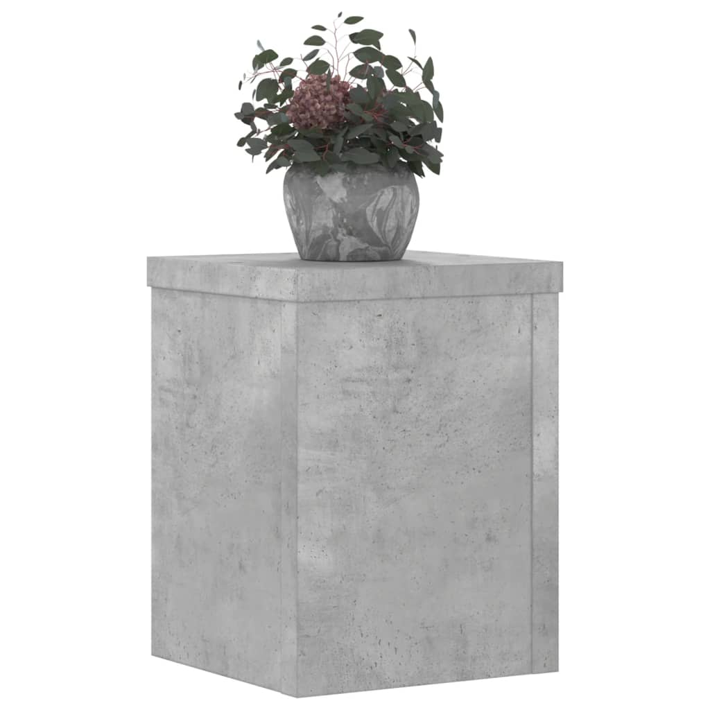 Stalci za biljke 2 kom siva boja betona 15 x 15 x 20 cm drveni