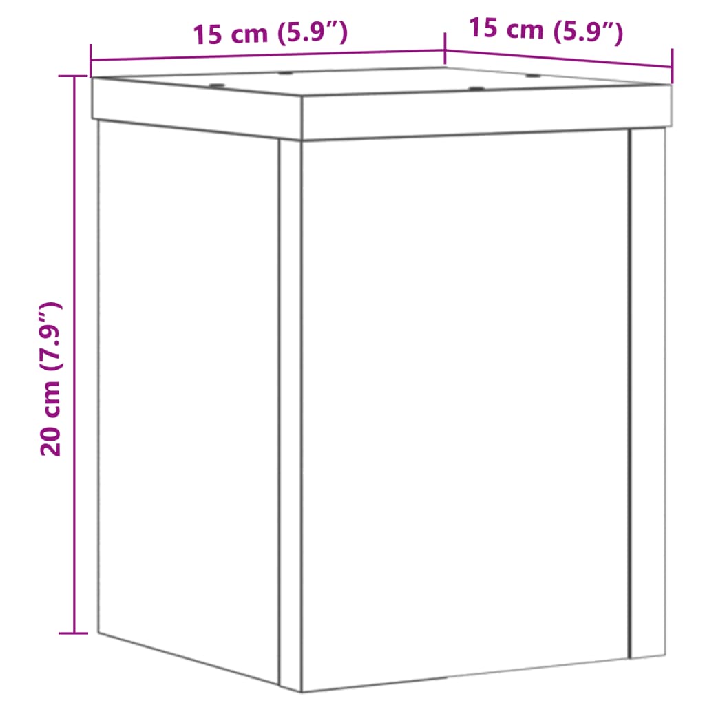 Stalci za biljke 2 kom boja hrasta 15x15x20cm konstruirano drvo