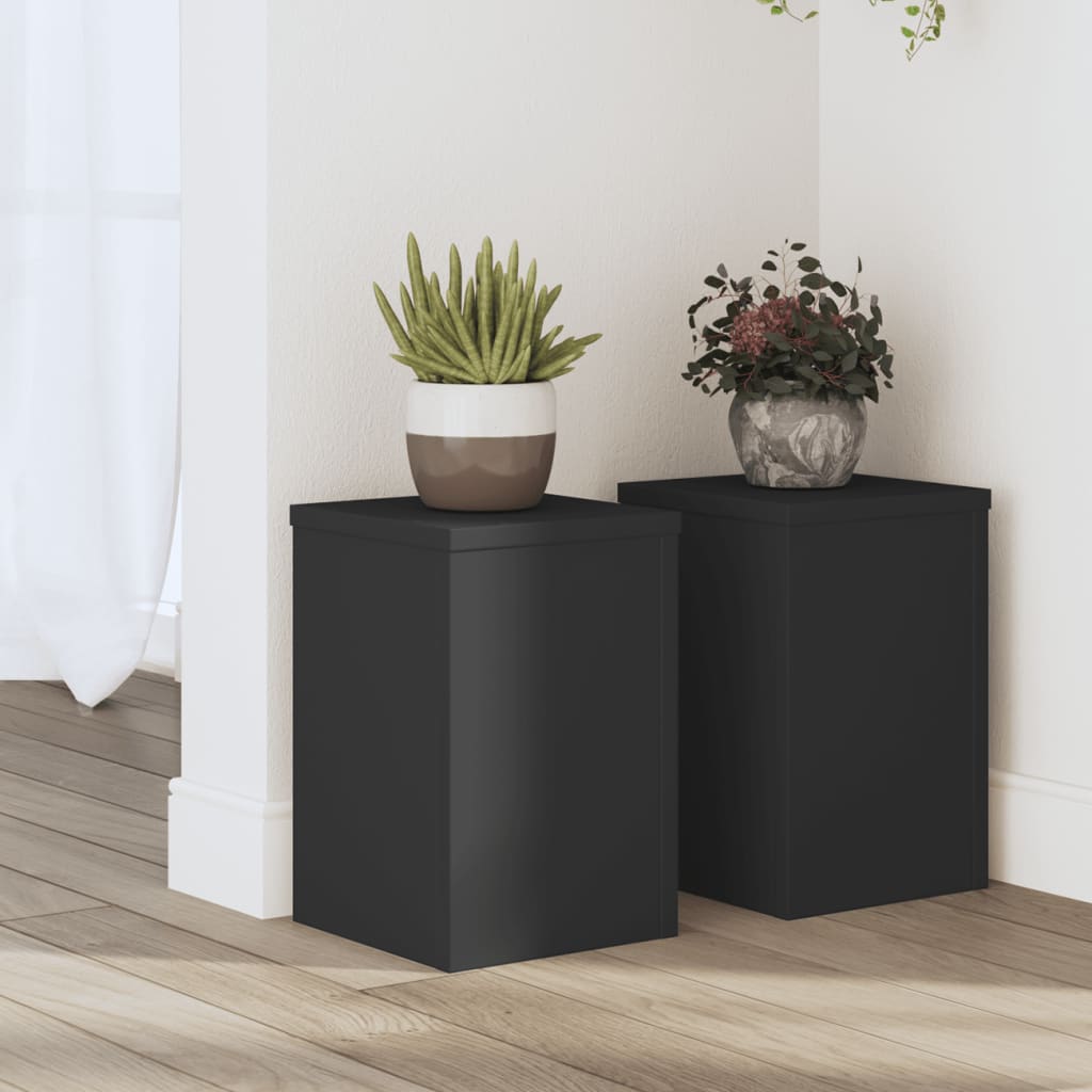 Stalci za biljke 2 kom crni 20x20x30 cm konstruirano drvo