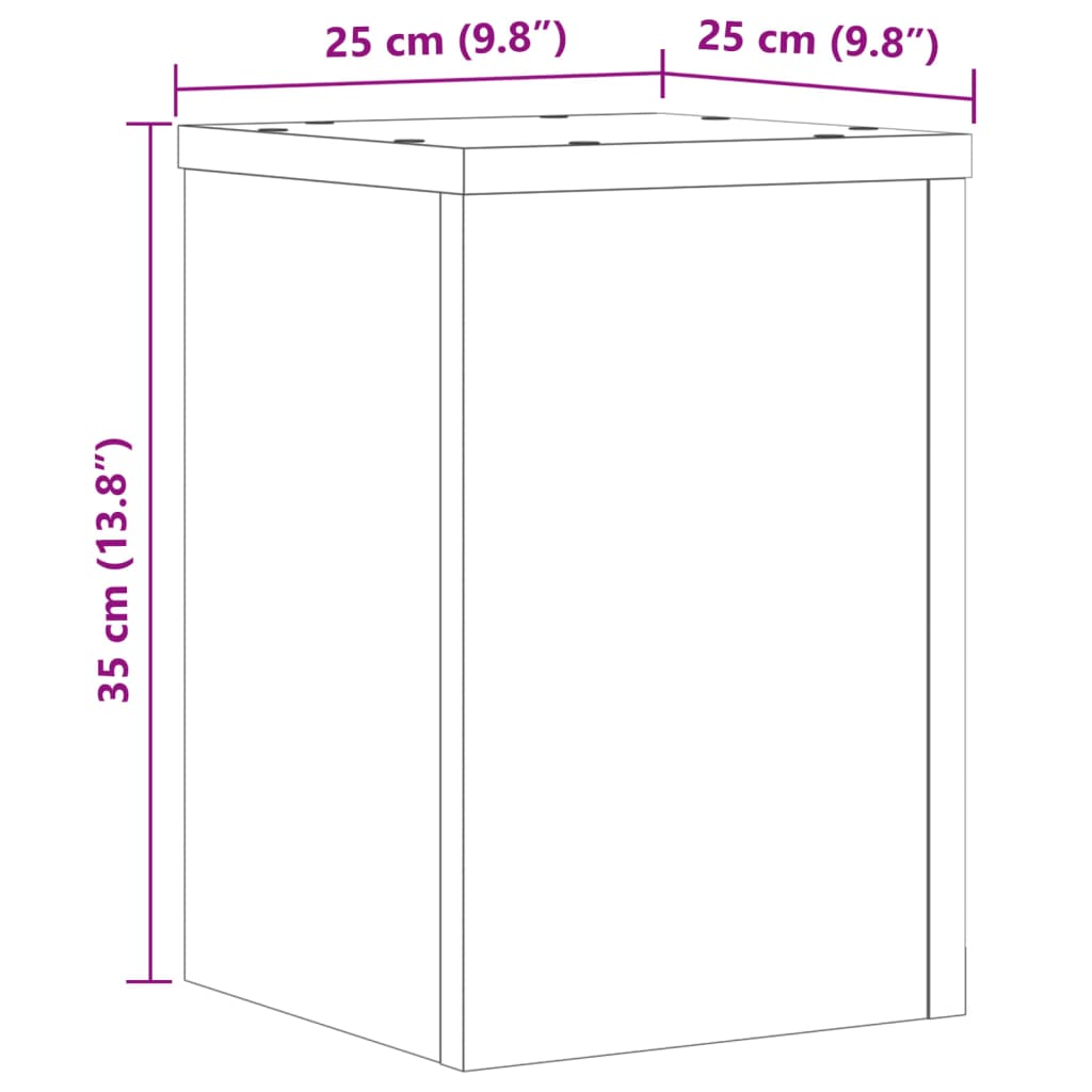 Stalci za biljke 2 kom boja hrasta 25 x 25 x 35 cm drveni