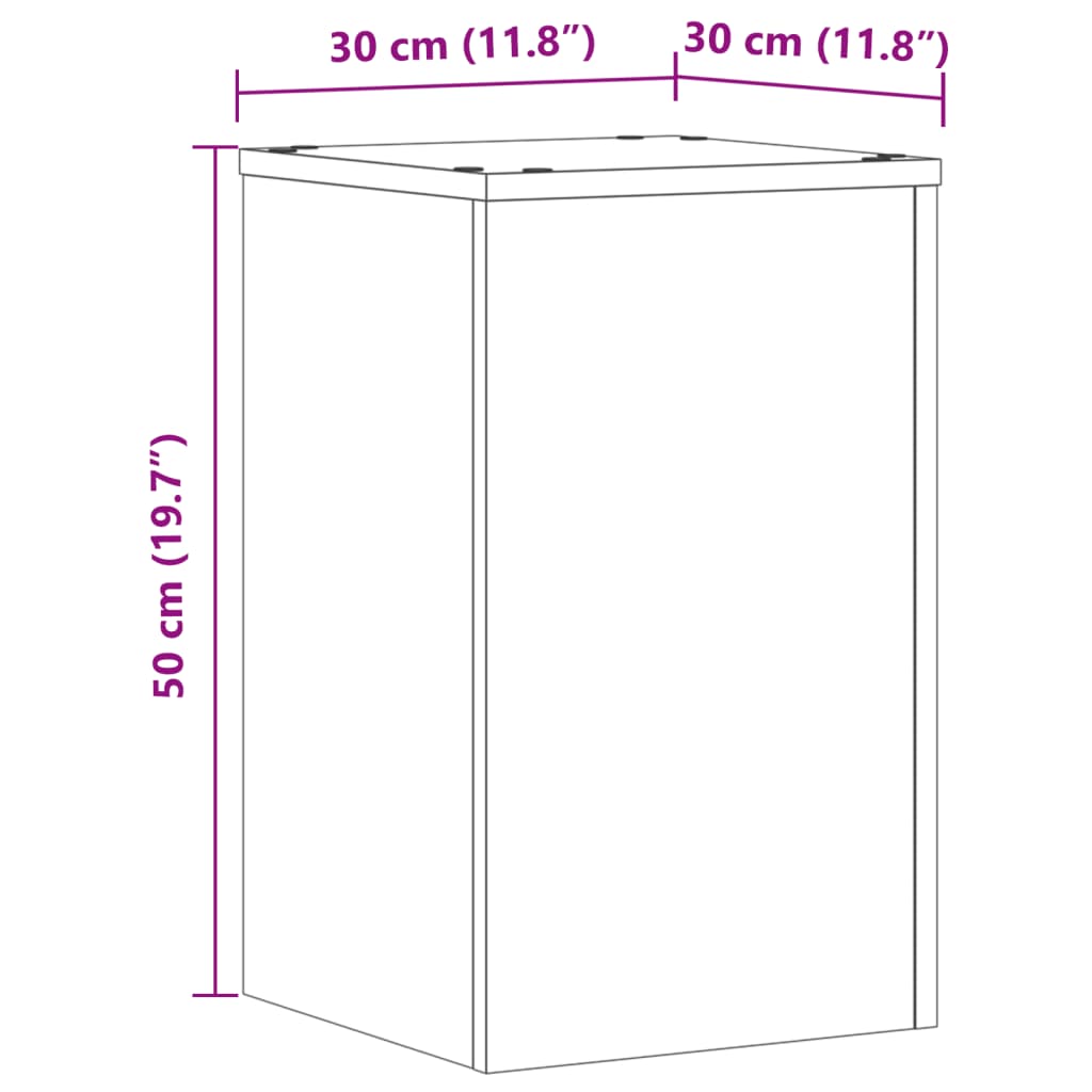 Stalci za biljke 2 kom boja hrasta 30x30x50cm konstruirano drvo