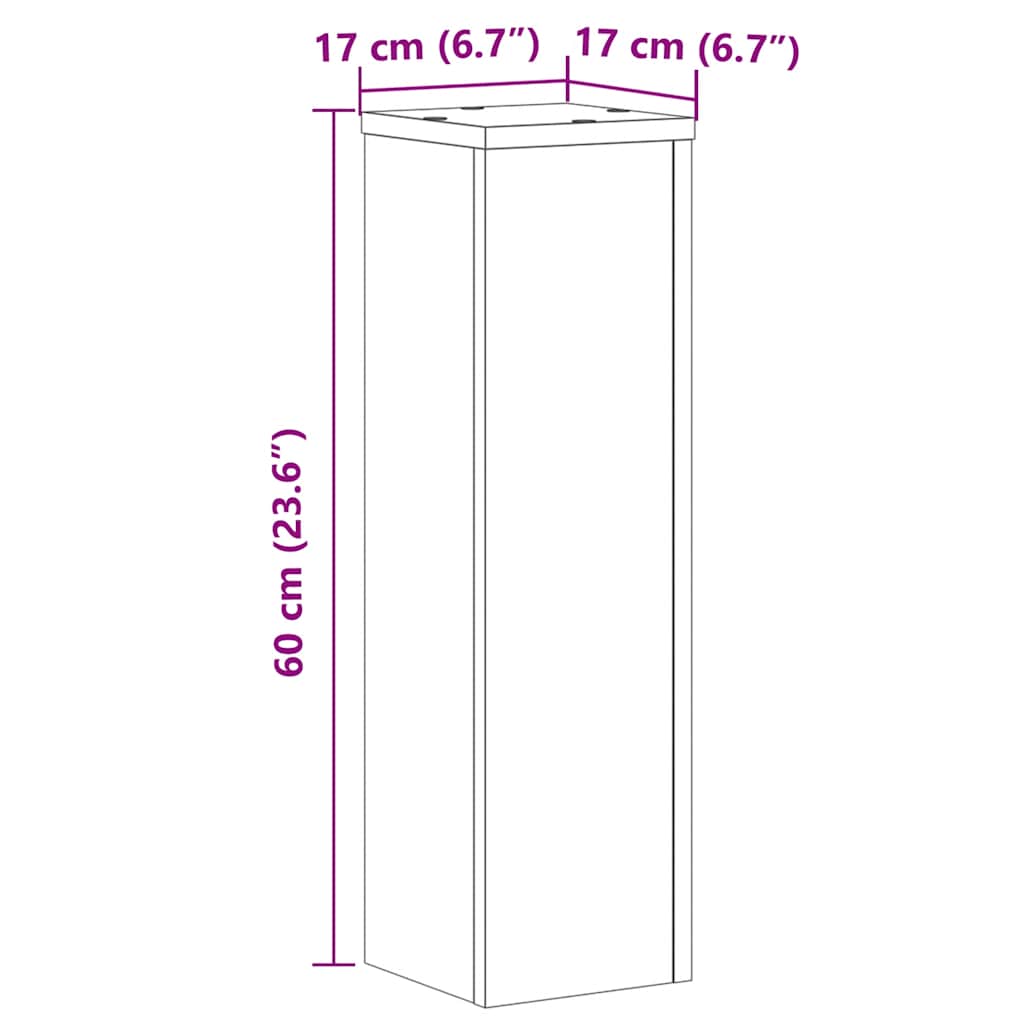 Stalci za biljke 2 kom bijeli 17 x 17 x 60 cm konstruirano drvo