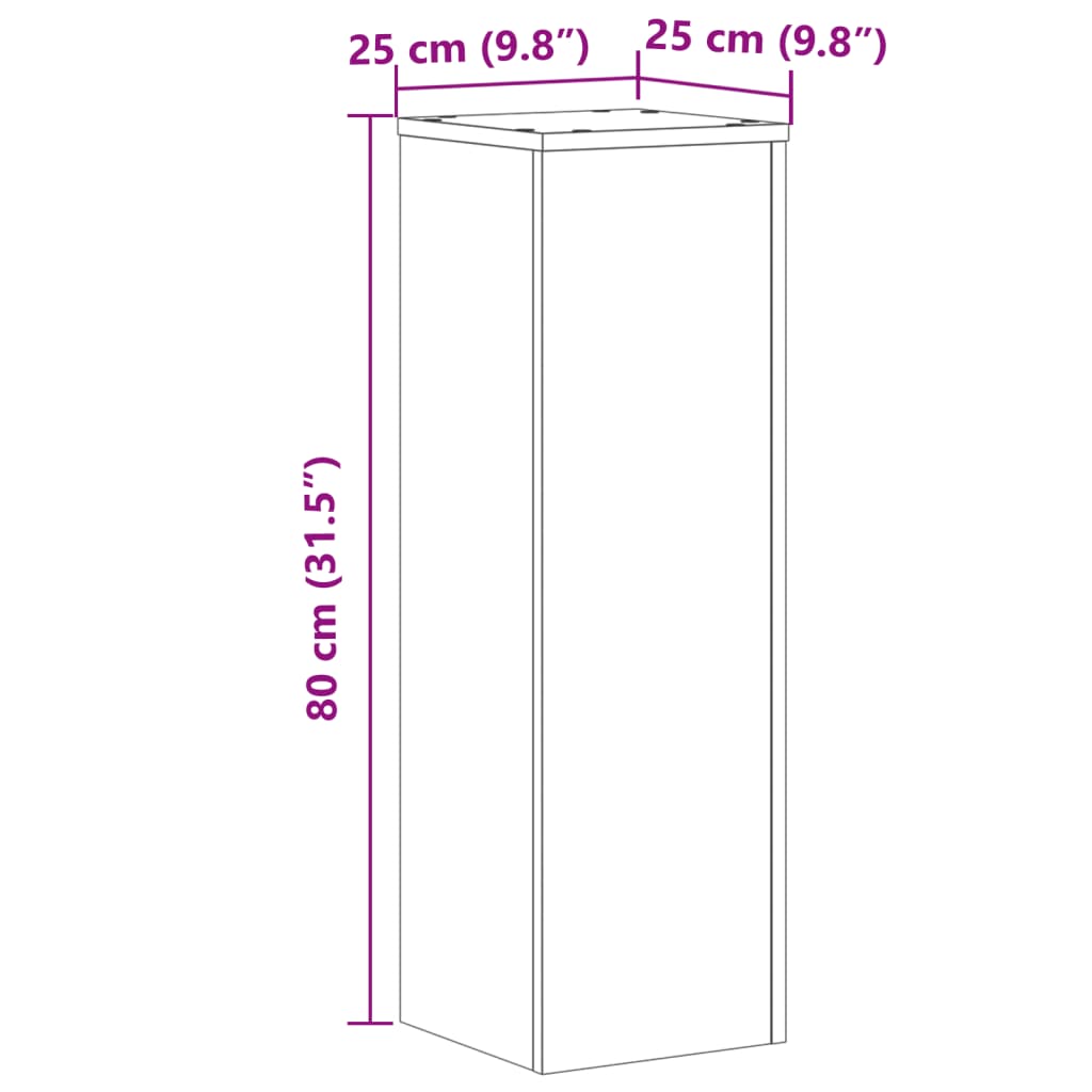 Stalci za biljke 2 kom boja hrasta 25x25x80cm konstruirano drvo