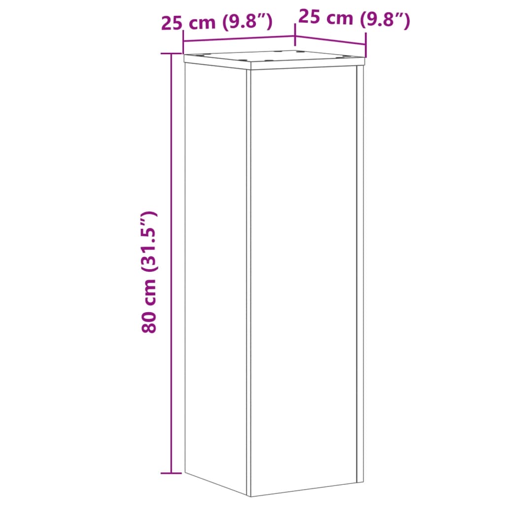 Stalci za biljke 2 kom 25x25x80 cm konstruirano drvo