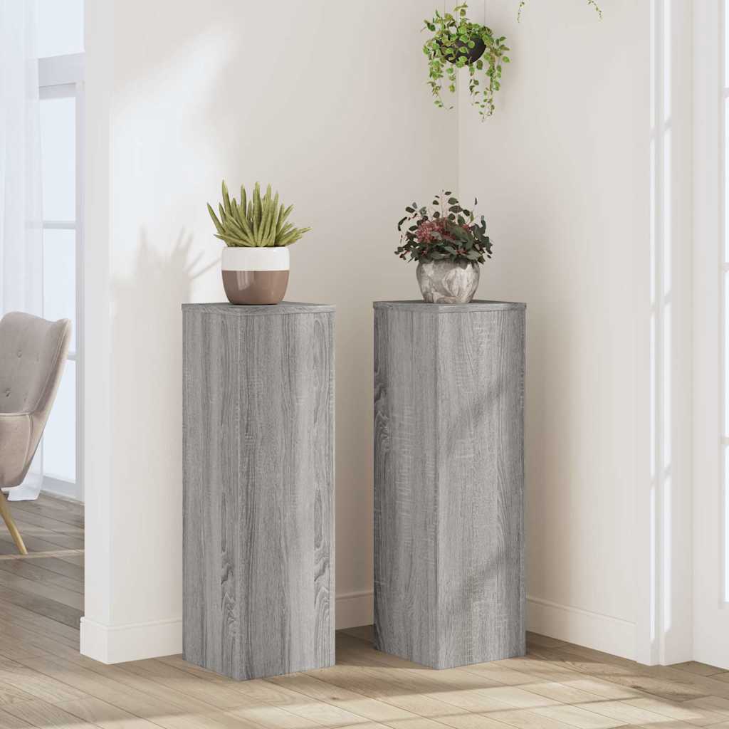 Stalci za biljke 2 kom boja hrasta 25x25x80cm konstruirano drvo
