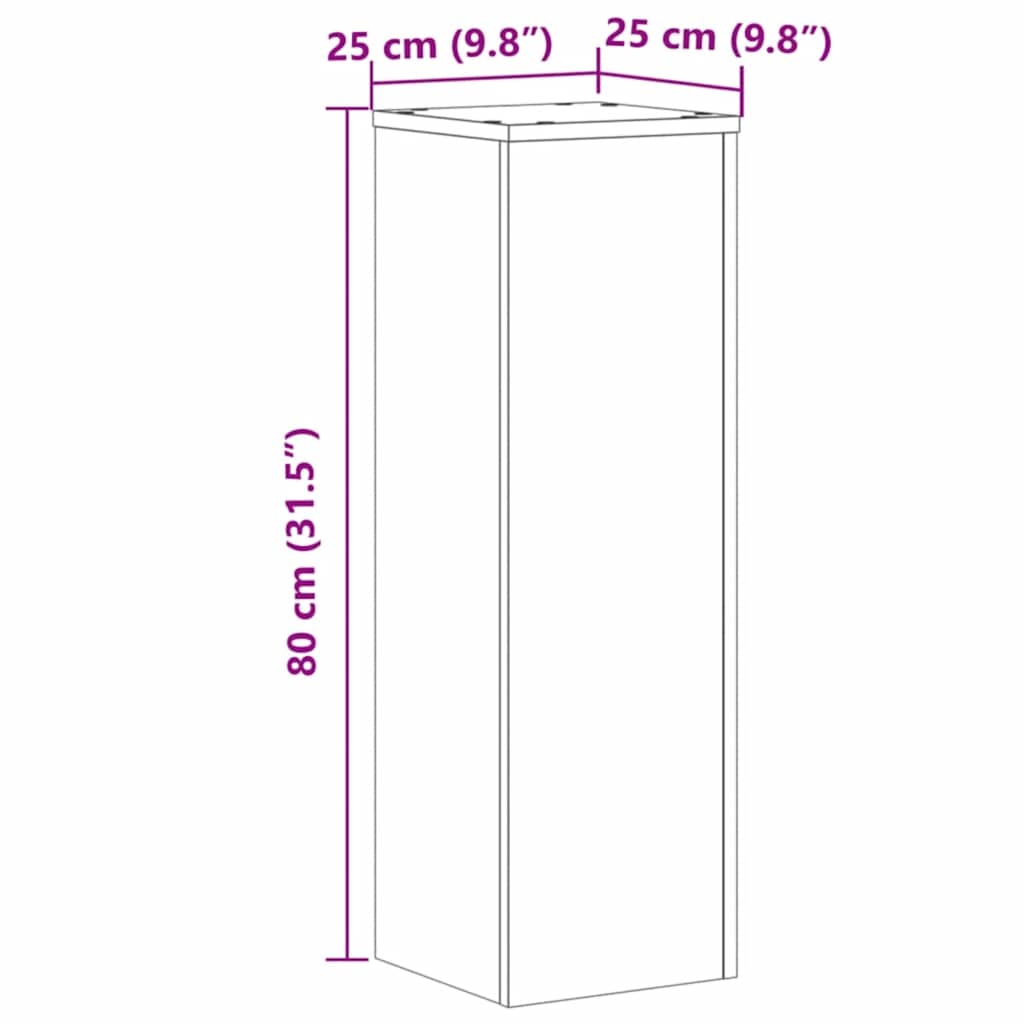 Stalci za biljke 2 kom 25x25x80 cm konstruirano drvo