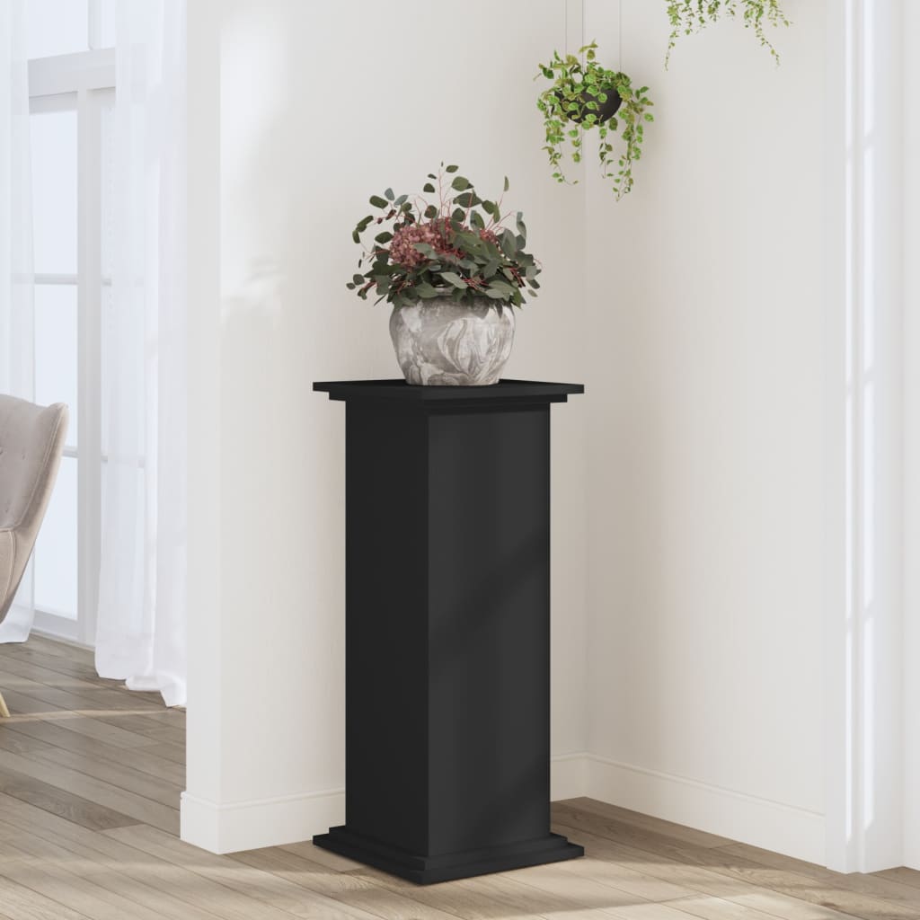 Stalak za biljke crni 33x33x80 cm konstruirano drvo