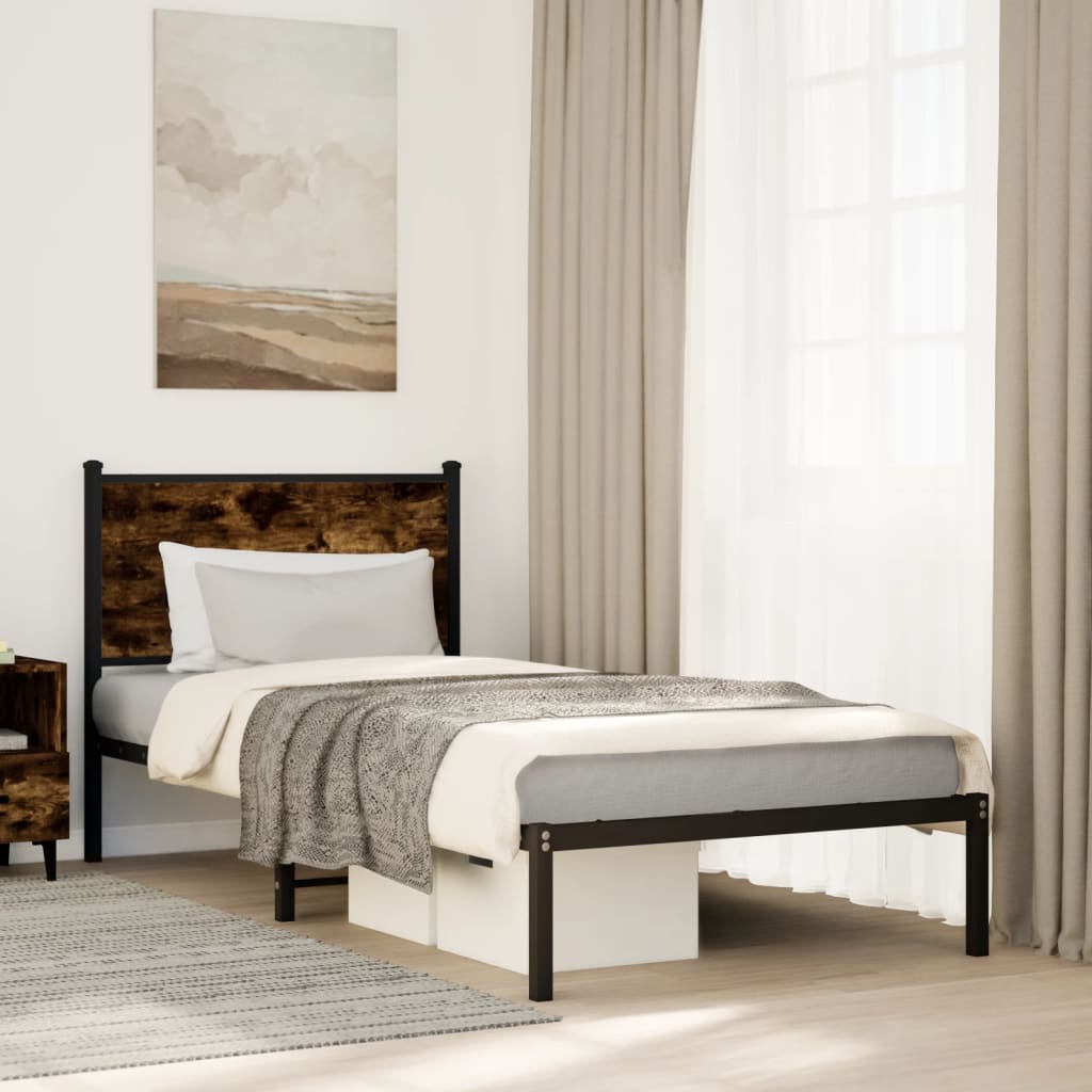 Metalni okvir kreveta bez madraca boja hrasta 80x200 cm