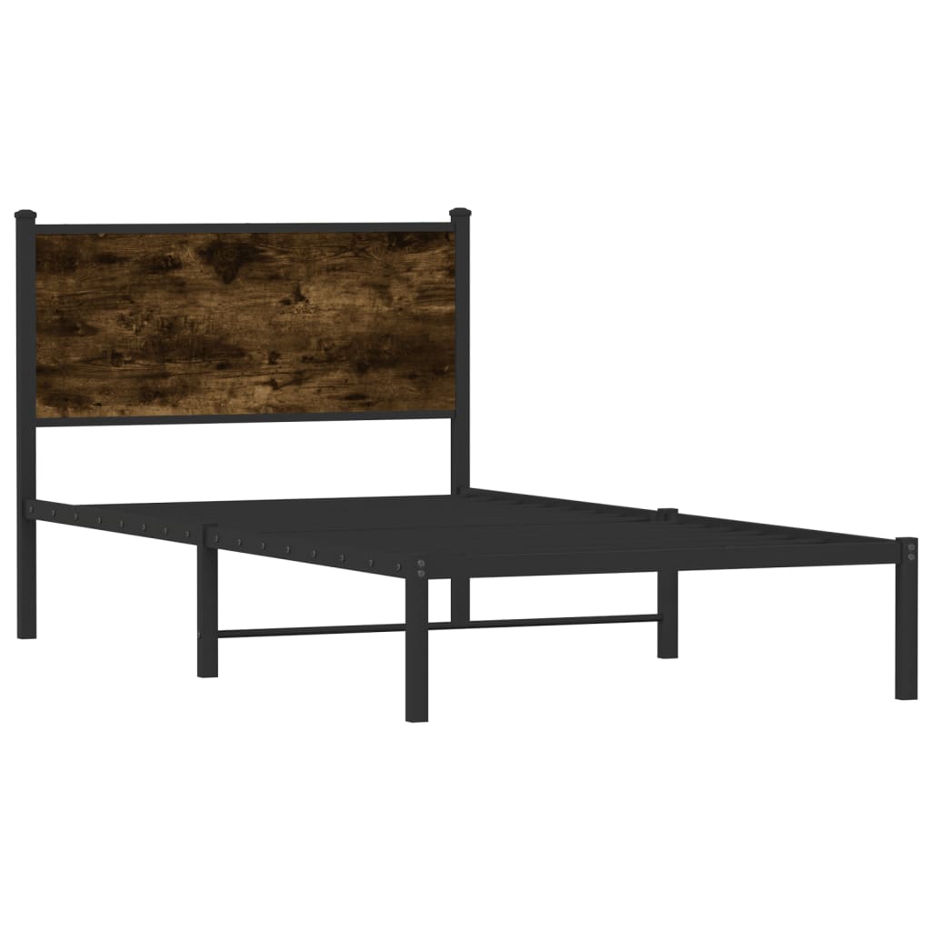 Metalni okvir kreveta bez madraca boja hrasta 100x190 cm