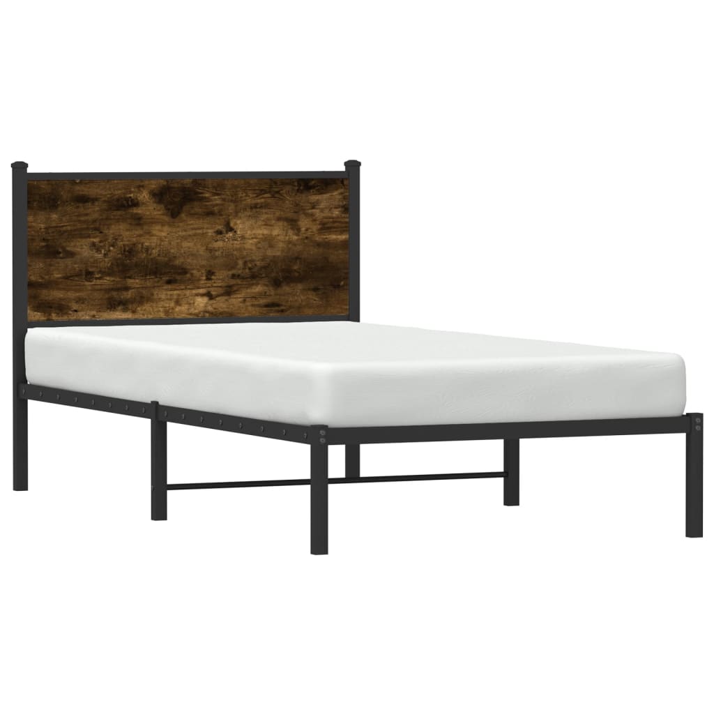 Metalni okvir kreveta bez madraca boja hrasta 100x190 cm