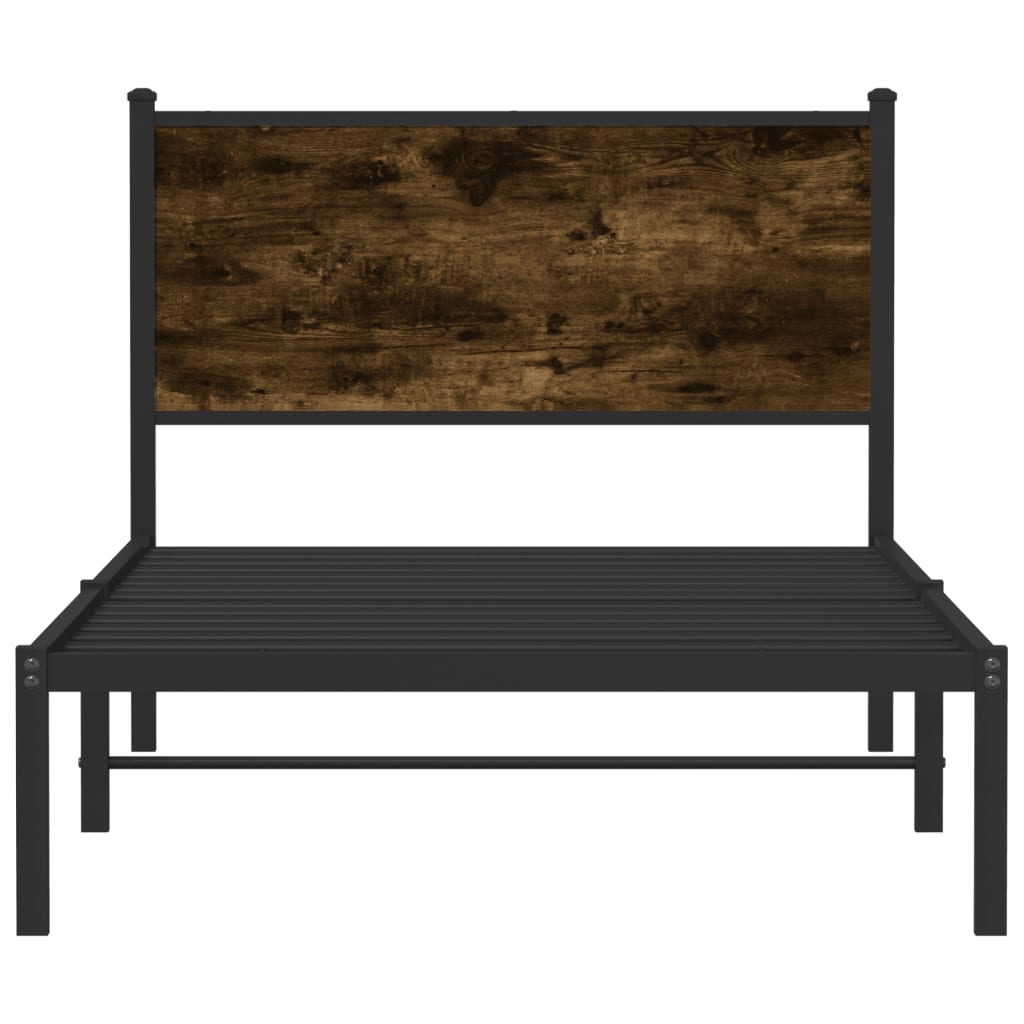 Metalni okvir kreveta bez madraca boja hrasta 100x190 cm
