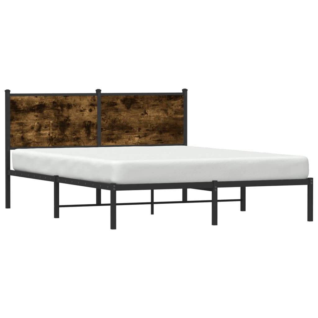 Metalni okvir kreveta bez madraca boja hrasta 140x190 cm