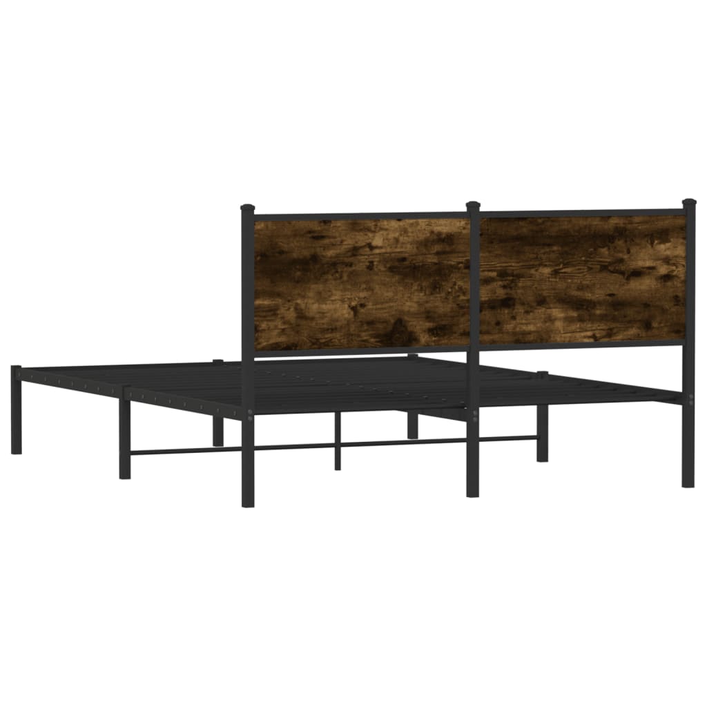 Metalni okvir kreveta bez madraca boja hrasta 140x190 cm