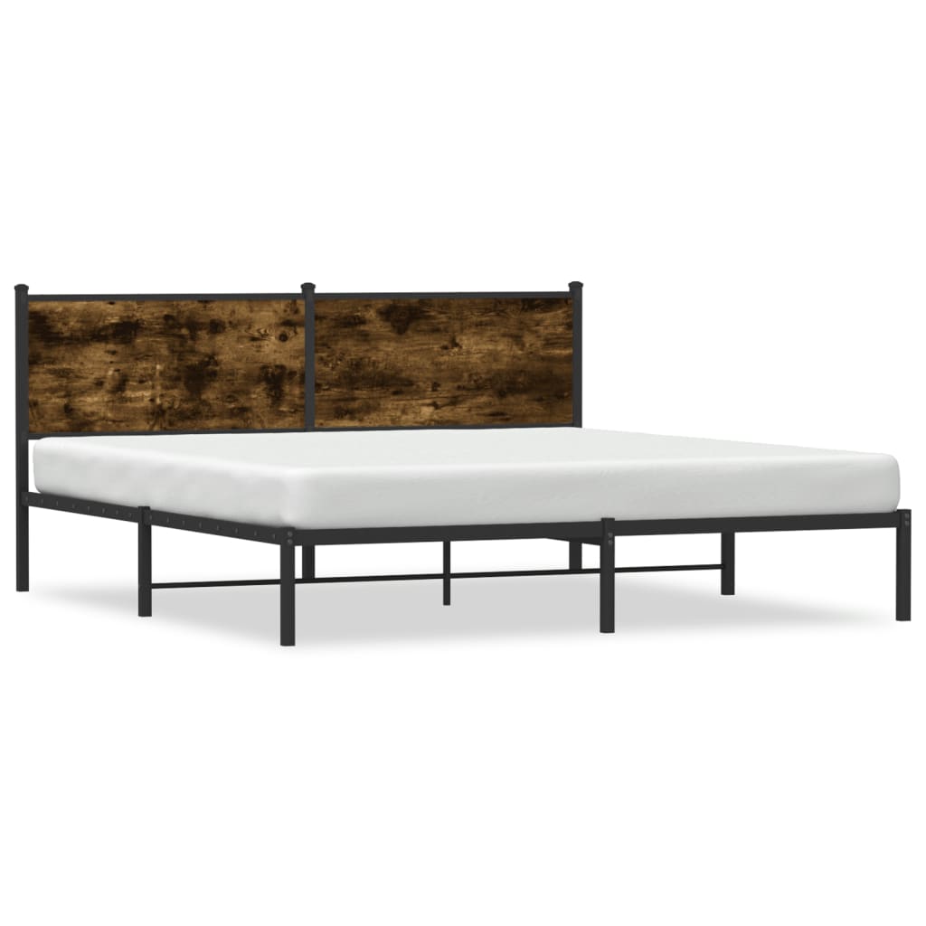 Metalni okvir kreveta bez madraca boja hrasta 183x213 cm