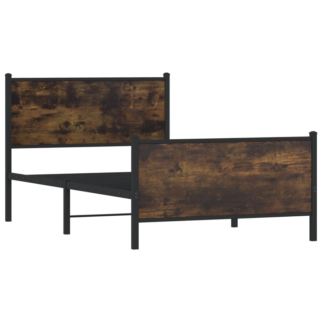 Metalni okvir kreveta bez madraca boja hrasta 100x200 cm