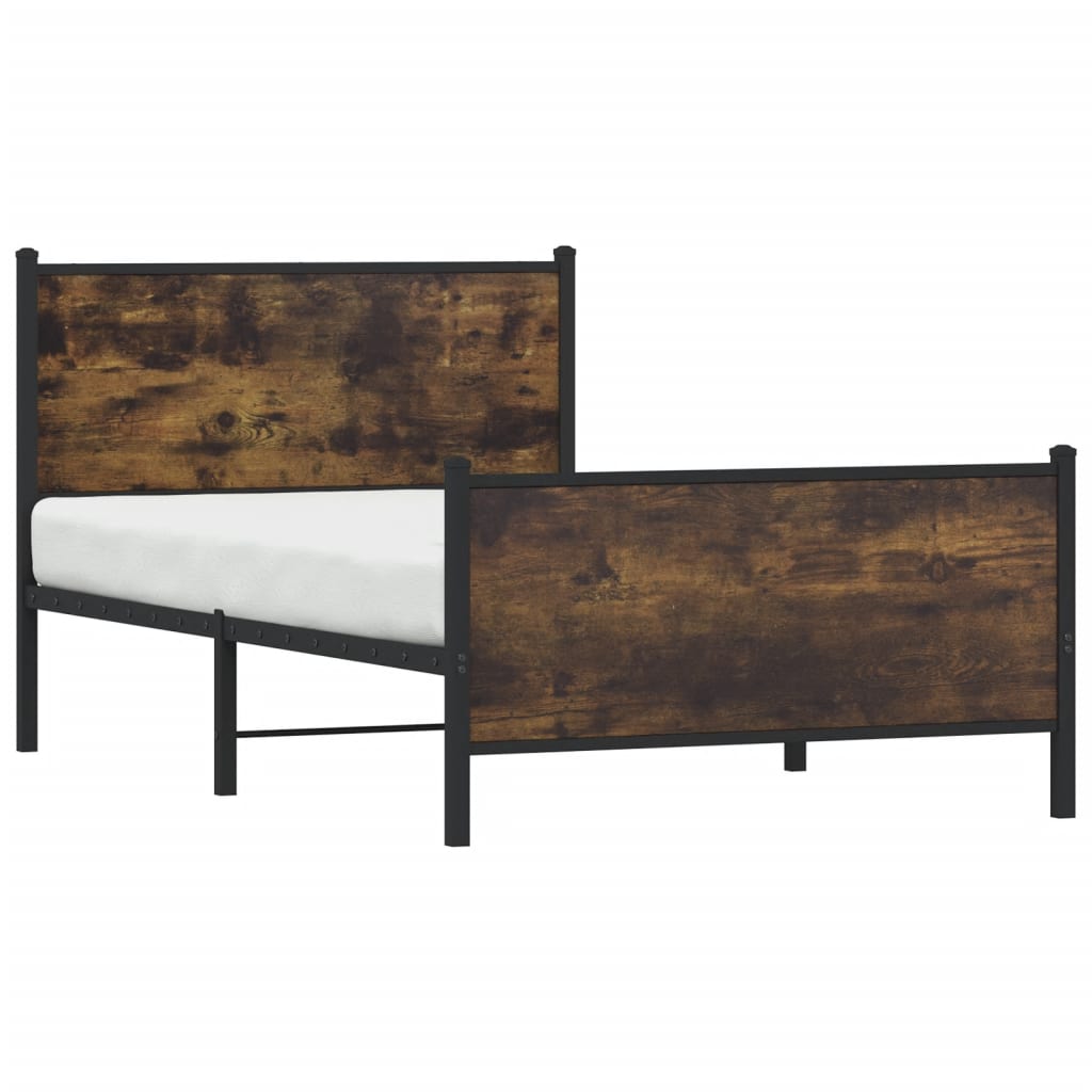 Metalni okvir kreveta bez madraca boja hrasta 100x200 cm