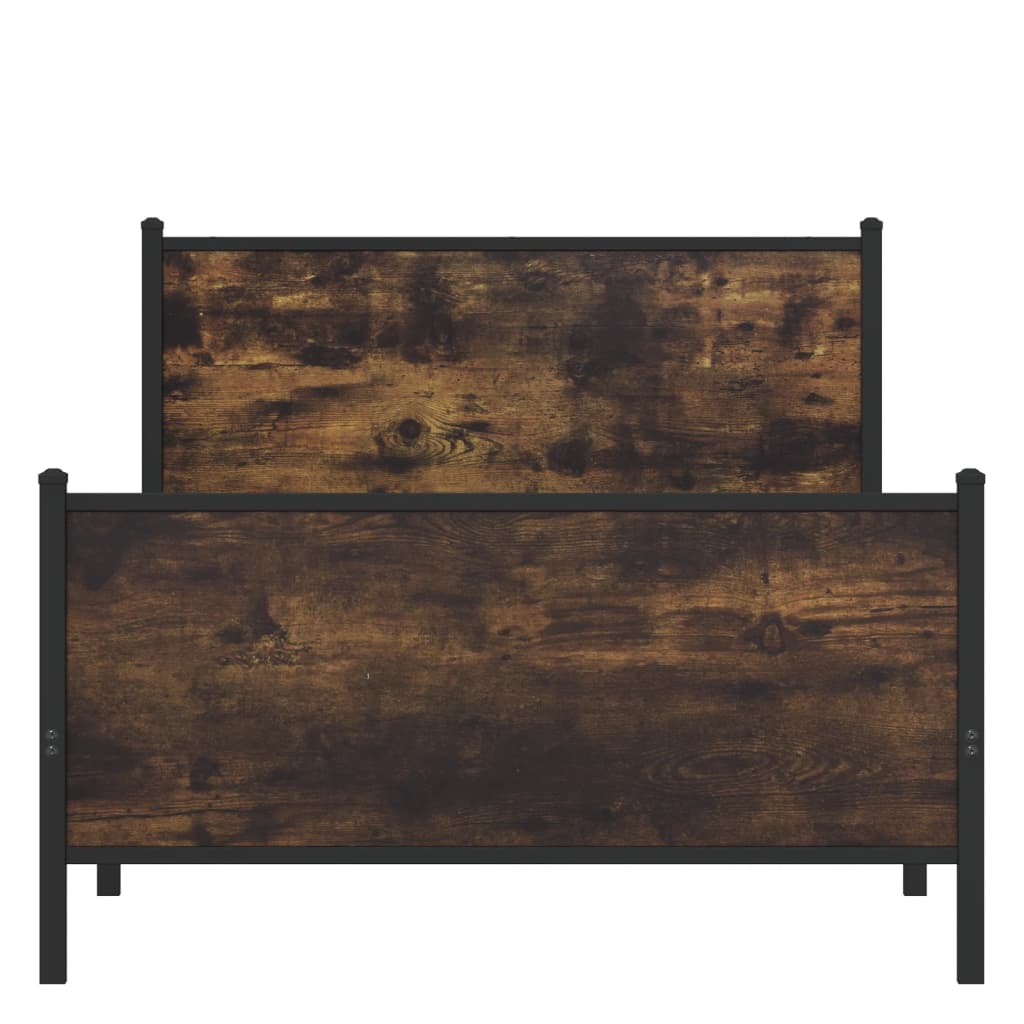 Metalni okvir kreveta bez madraca boja hrasta 100x200 cm
