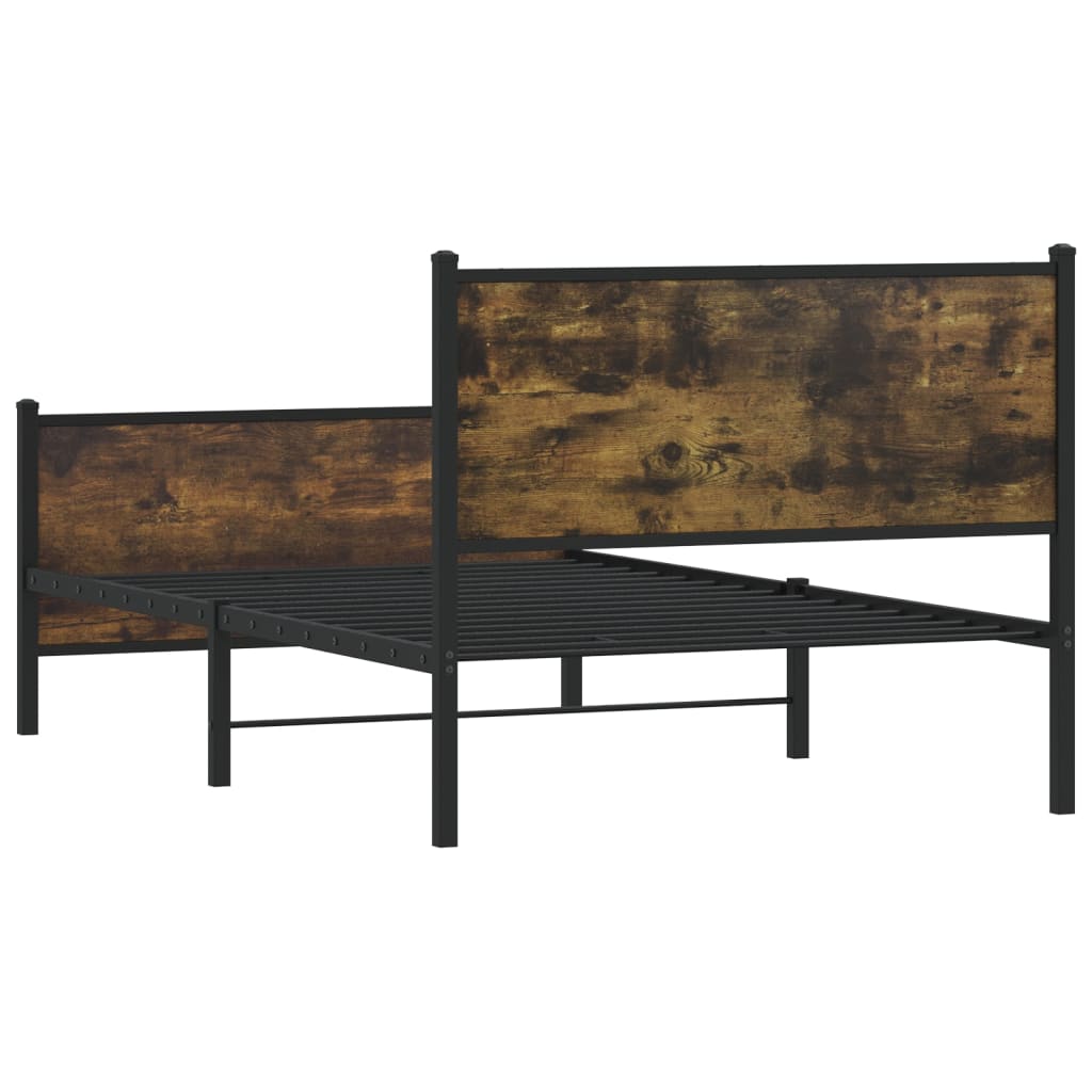 Metalni okvir kreveta bez madraca boja hrasta 100x200 cm