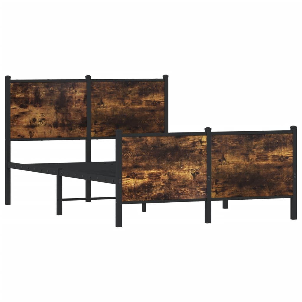 Metalni okvir kreveta bez madraca boja hrasta 120x190 cm