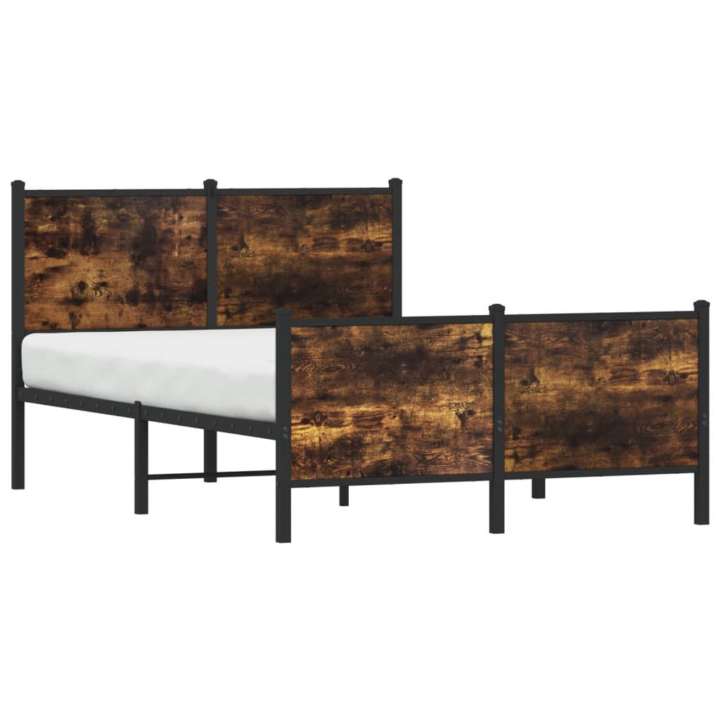 Metalni okvir kreveta bez madraca boja hrasta 120x190 cm