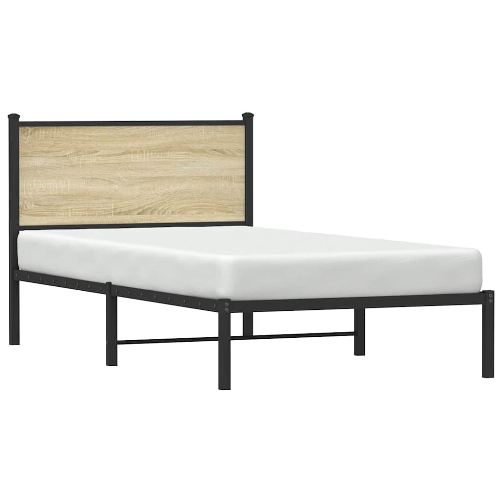 Metalni okvir kreveta bez madraca boja hrasta sonome 100x190 cm