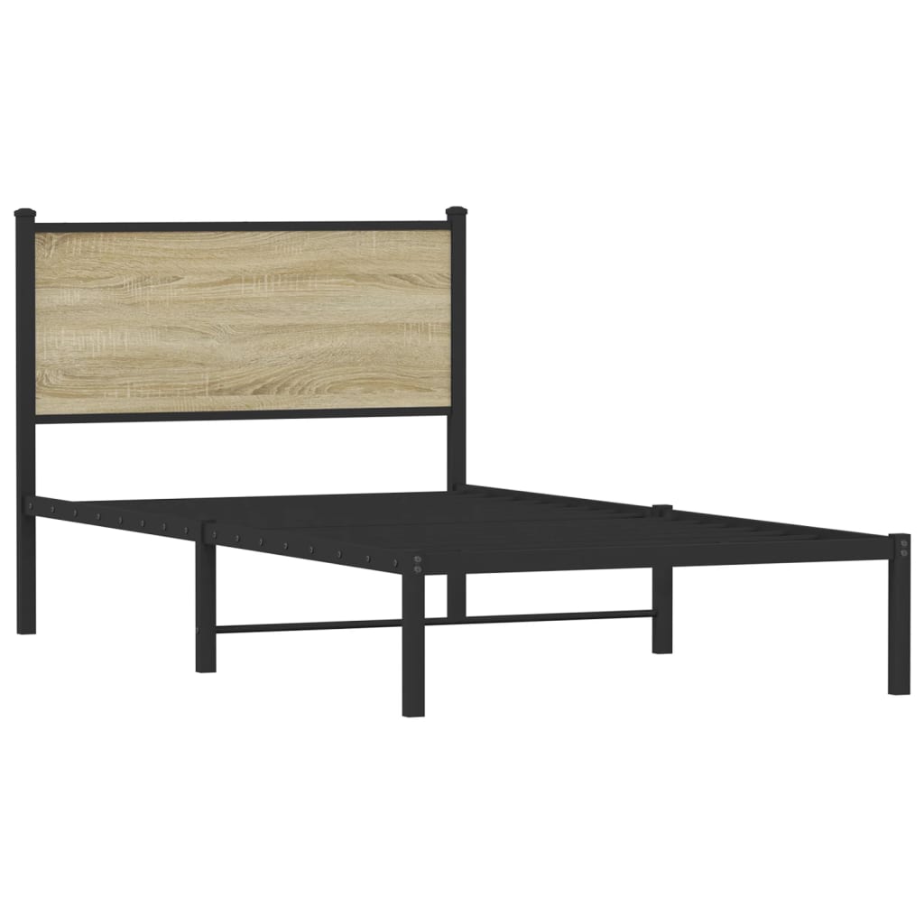 Metalni okvir kreveta bez madraca boja hrasta sonome 107x203 cm