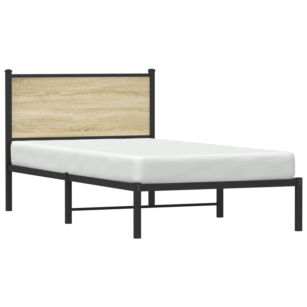 Metalni okvir kreveta bez madraca boja hrasta sonome 107x203 cm
