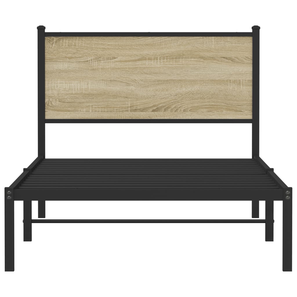 Metalni okvir kreveta bez madraca boja hrasta sonome 107x203 cm
