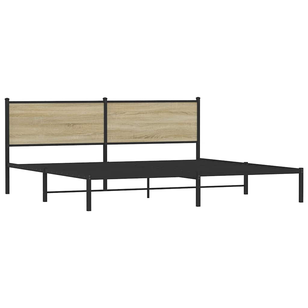 Metalni okvir kreveta bez madraca boja hrasta sonome 193x203 cm