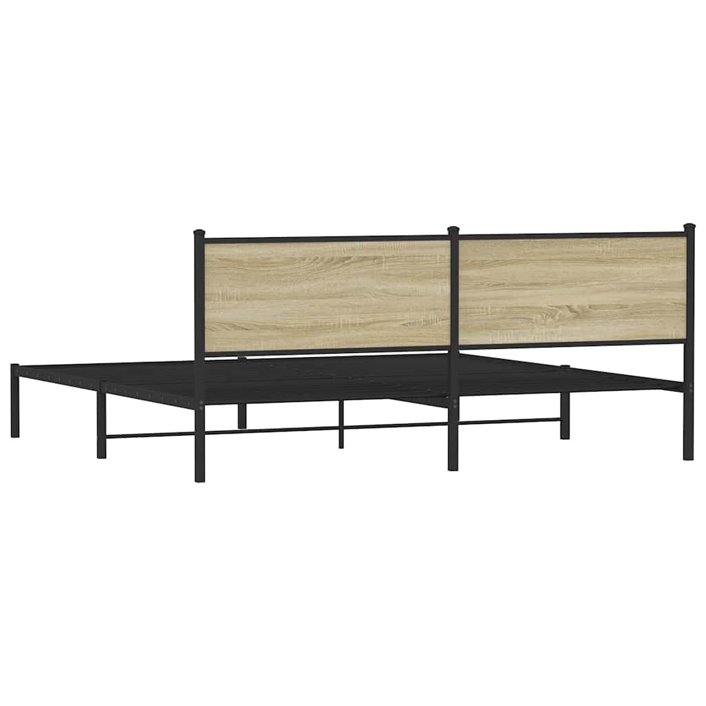 Metalni okvir kreveta bez madraca boja hrasta sonome 193x203 cm