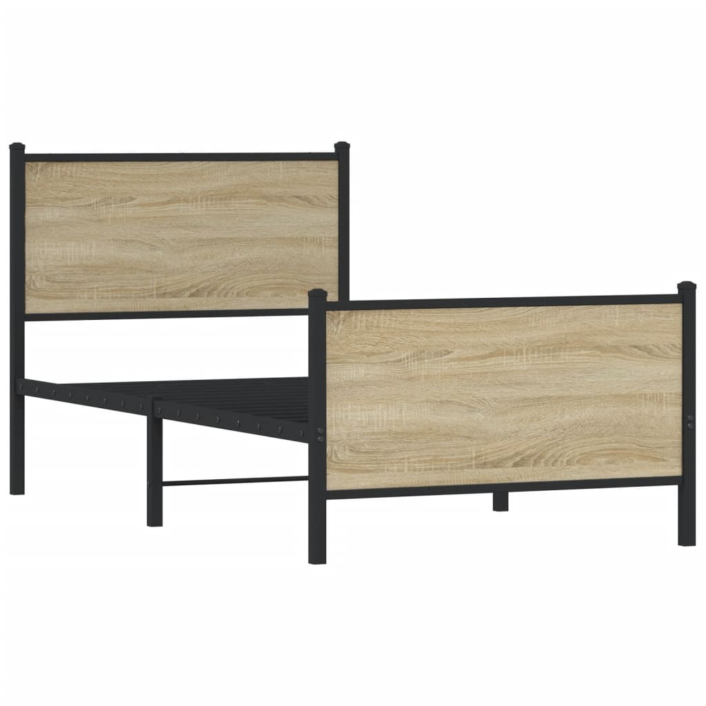 Metalni okvir kreveta bez madraca boja hrasta sonome 90x200 cm