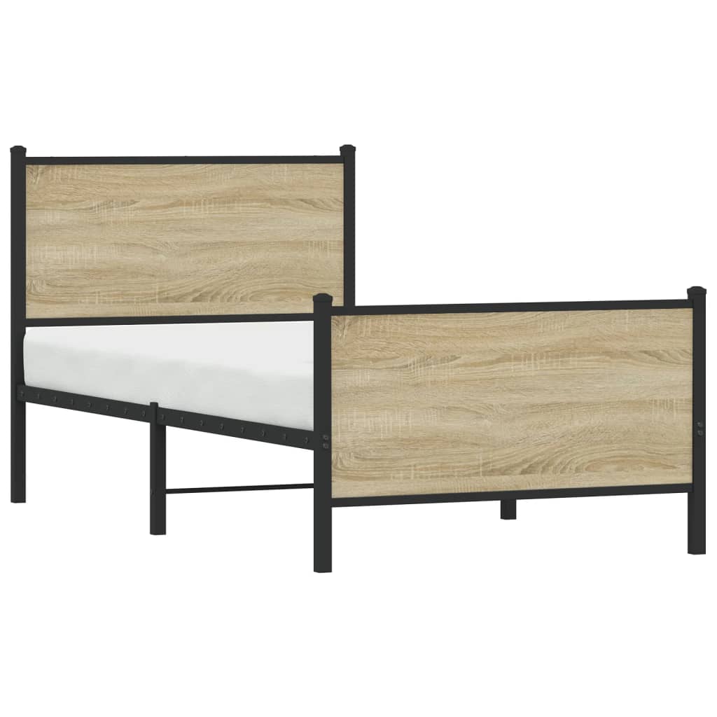 Metalni okvir kreveta bez madraca boja hrasta sonome 90x200 cm