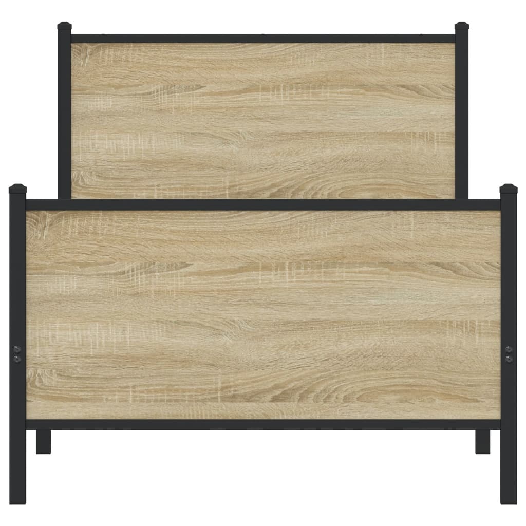 Metalni okvir kreveta bez madraca boja hrasta sonome 90x200 cm