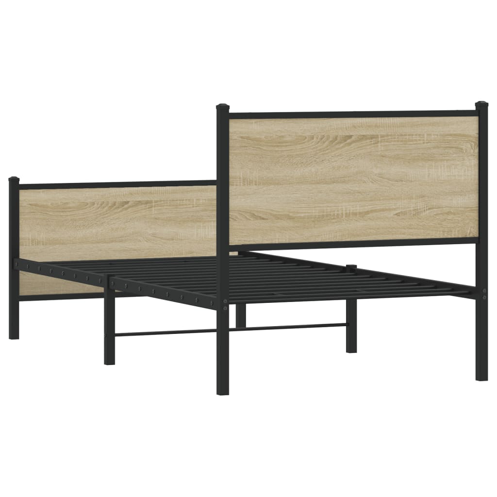 Metalni okvir kreveta bez madraca boja hrasta sonome 90x200 cm