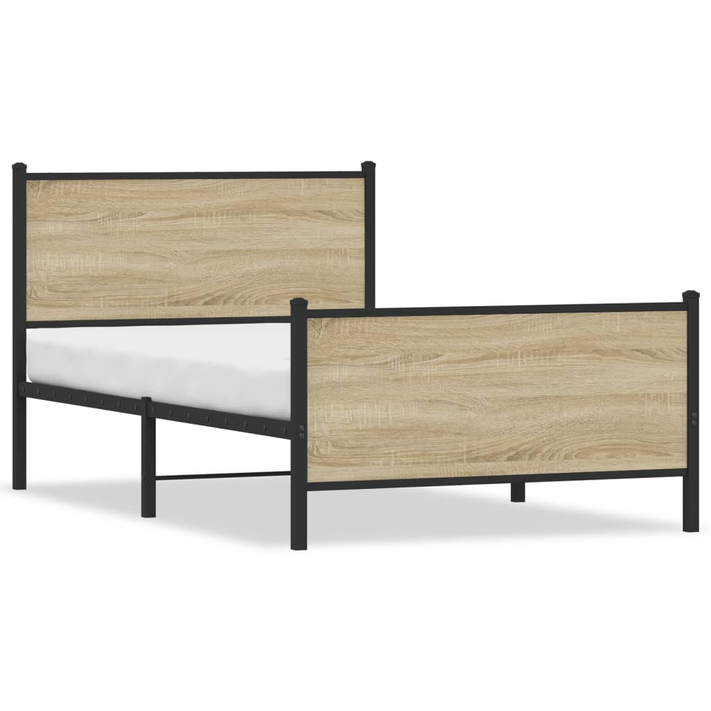 Metalni okvir kreveta bez madraca boja hrasta sonome 100x190 cm