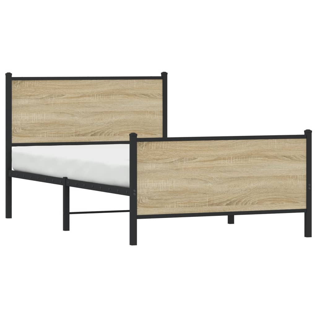 Metalni okvir kreveta bez madraca boja hrasta sonome 100x190 cm